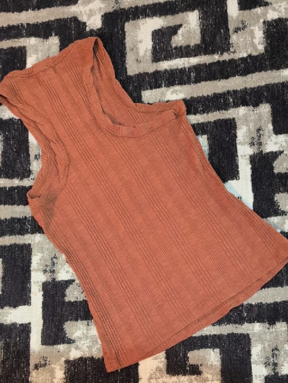 Pilcro Brown Ribbed Tank Top - Picture 5 of 6
